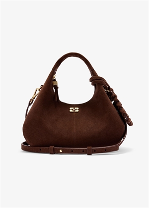 Hobo mini recycled suede pelinova bag Chicory Coffee B20700016 Ganni 